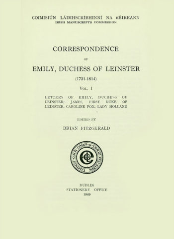 Correspondence Of Emily Duchess Of Leinster (1731–1814) Vol. I