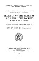Register Of The Hospital Of St John The Baptist